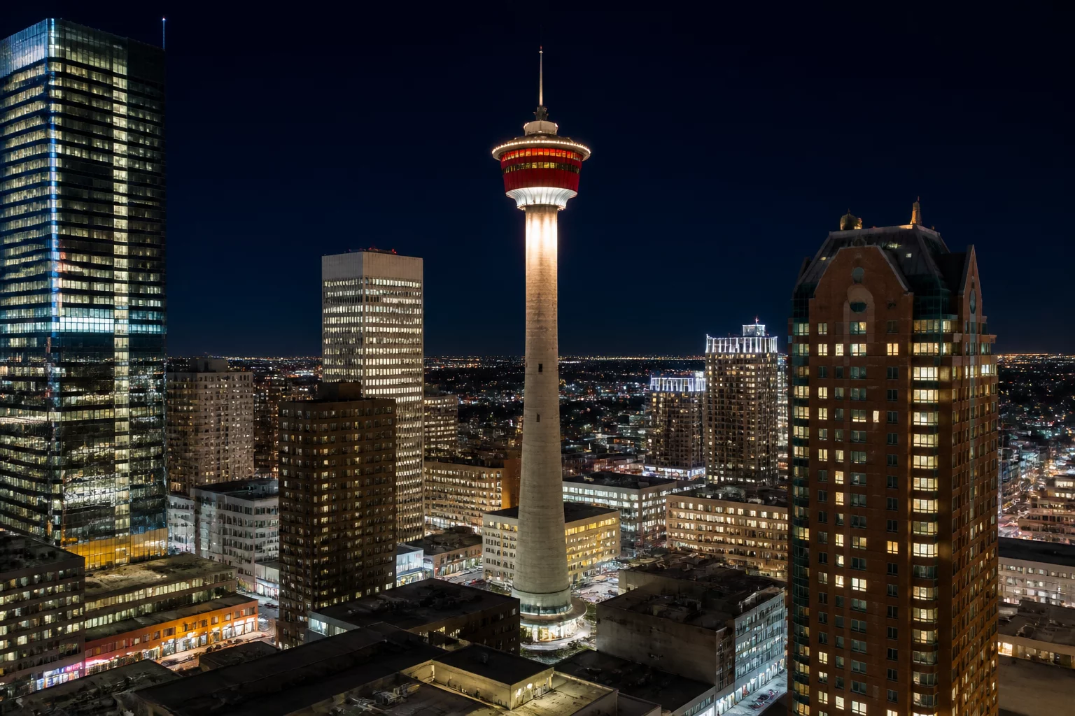 Calgary Tower at Night