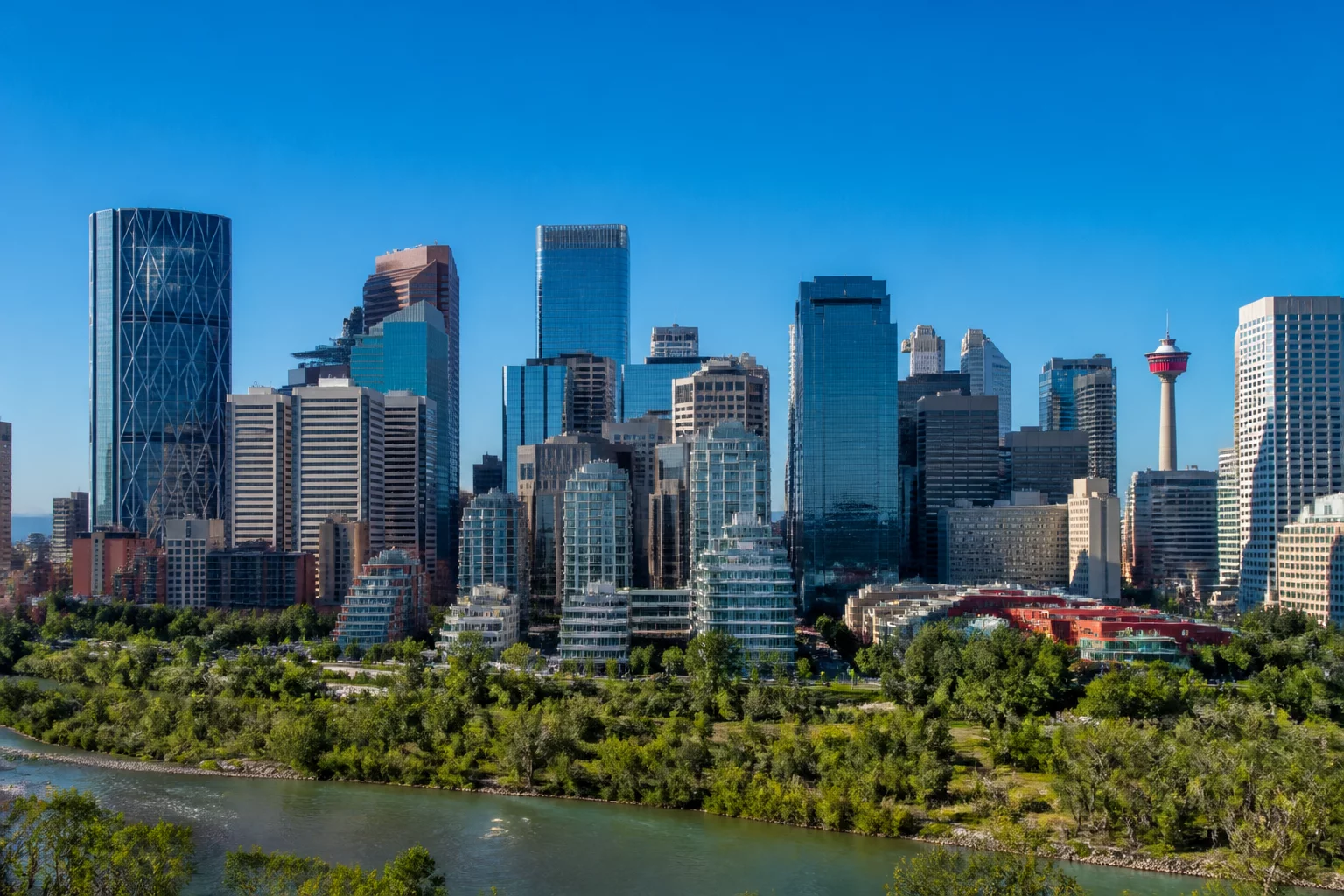 Calgary skyline with modern buildings